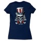 SAVAGE BARBELL - T-Shirt Femme "Uncle Sam" Bleu Marine