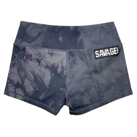 SAVAGE BARBELL - Women's Shorts "BLACK TIE DYE"