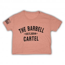 THE BARBELL CARTEL - Women's T-shirt "CLASSIC LOGO CROPPED" Desert Pink