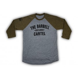 THE BARBELL CARTEL - "CLASSIC LOGO" Baseball T-shirt Green