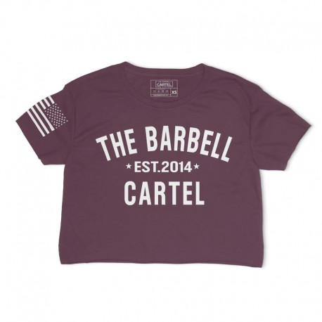 THE BARBELL CARTEL - Crop T-shirt "CLASSIC LOGO" Berry