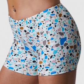 BORN PRIMITIVE - Women's Shorts "DOUBLE TAKE" Blue Terrazzo