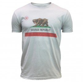 SAVAGE BARBELL - Heren T-shirt "SAVAGE REPUBLIC" Wit
