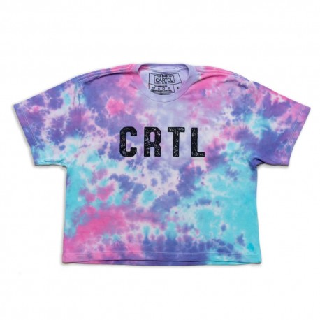 THE BARBELL CARTEL - Crop "CRTL" Tie Dye Cotton Candy