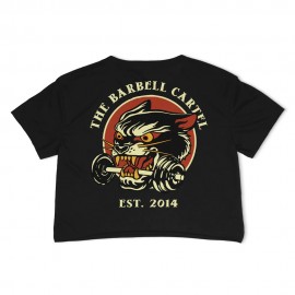 THE BARBELL CARTEL - Crop T-shirt "Wild Cat" Black
