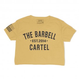 THE BARBELL CARTEL - Crop T-shirt "CLASSIC LOGO" Gold