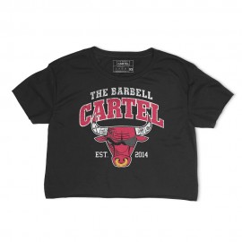 THE BARBELL CARTEL - Crop T-shirt "Windy City" Black