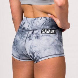SAVAGE BARBELL - Women's Shorts "TIE DYE" Grey